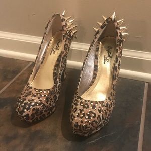 Boss Lady Leopard & Spike Pumps